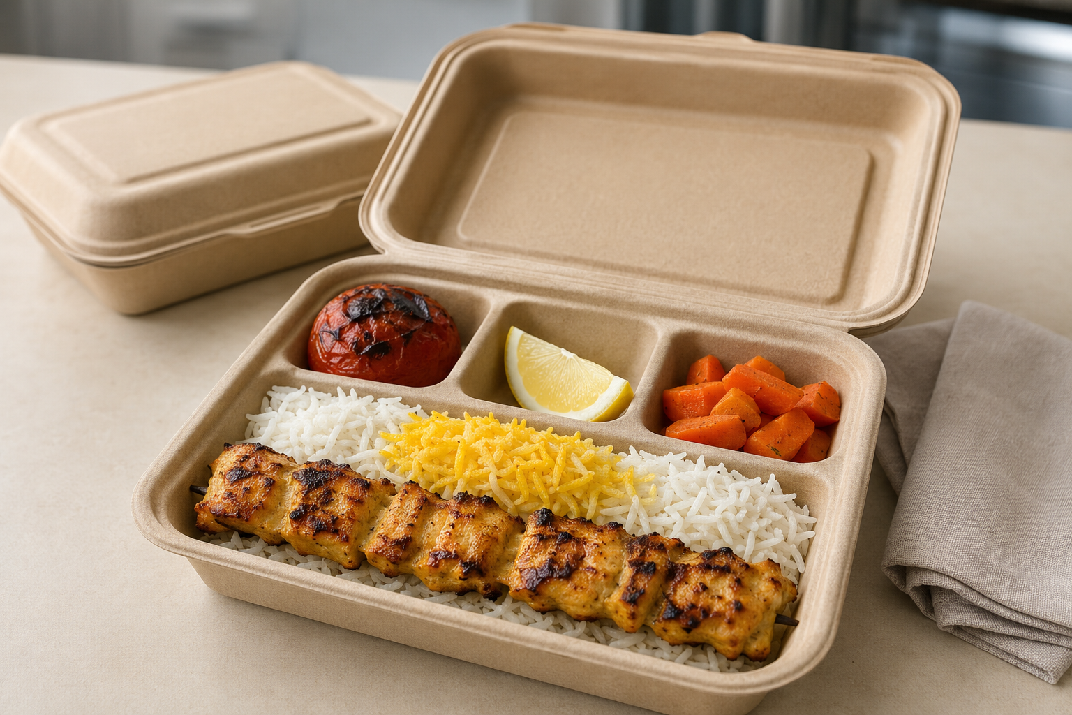 Fresh halal school lunch takeout by Miraas