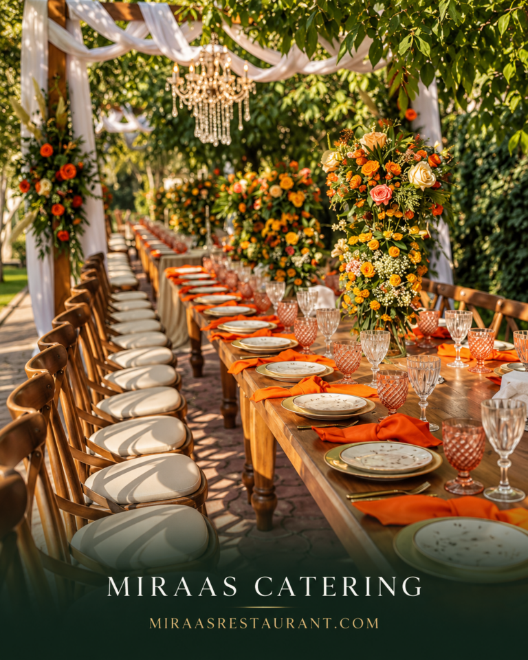 Miraas outdoor wedding catering table Vancouver